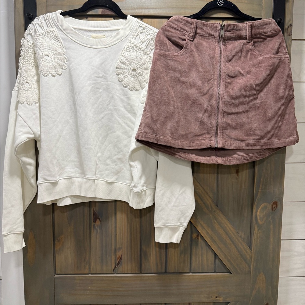 American Eagle maybe Skirt & Cream Sweater XL 12 NWT